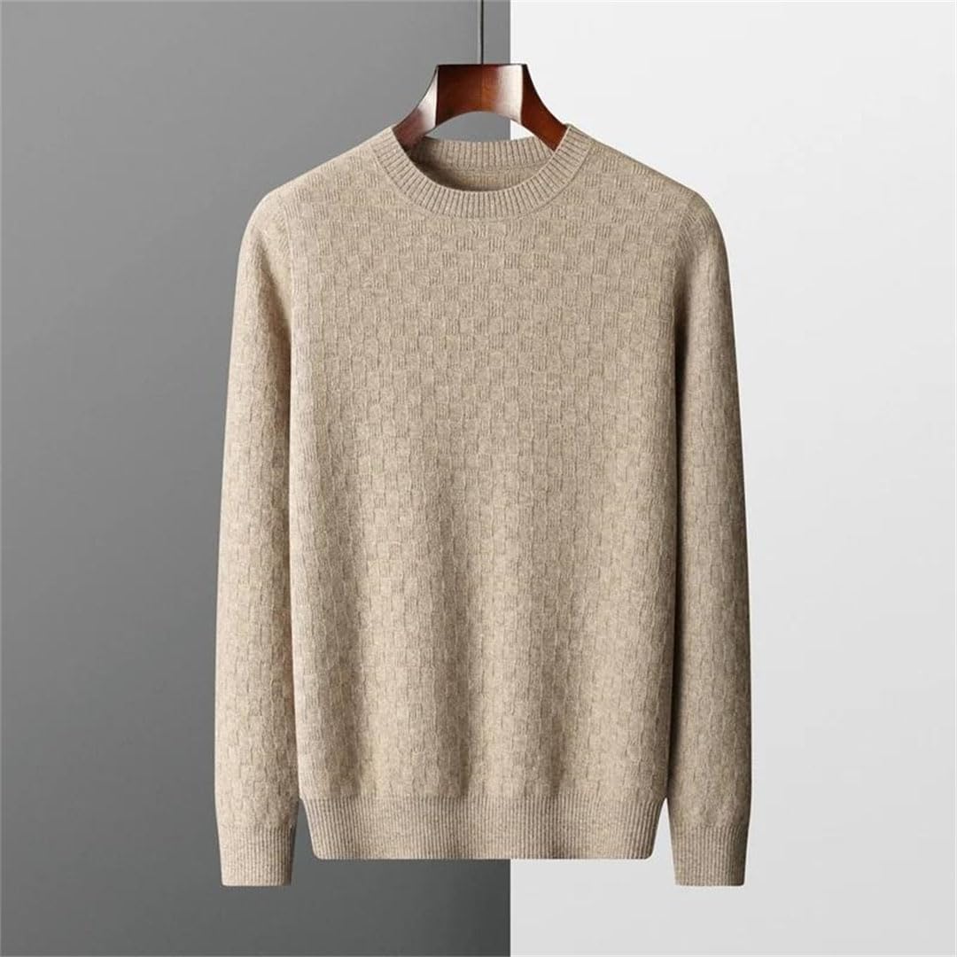 Vogrtcc Maglione Casual da Uomo in Cashmere Lavorato A Maglia A Maniche Lunghe