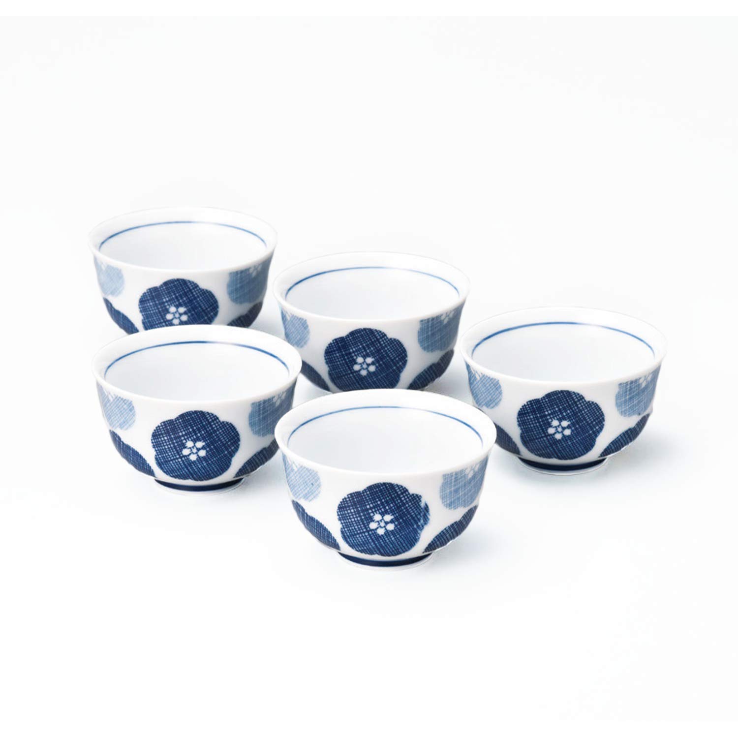 Amazon｜美濃焼 美風作 カヤメ花二四 湯呑 5客セット 60ml カヤメ花二 