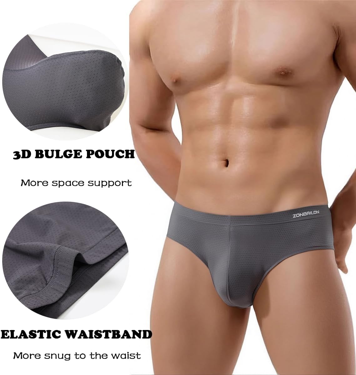 ZONBAILON Sexy Bulge Enhancing Pouch Brief Underwear for Men – 1 or 2 or 4 Pack Micro Mesh Briefs - Image 2