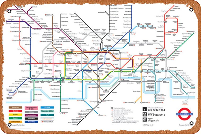 TNND Targa In Metallo Kings Road Chelsea London – 20x30 Cm, Stile Vintage Retrò Con Effetto Ruggine, Decorazione Da Parete