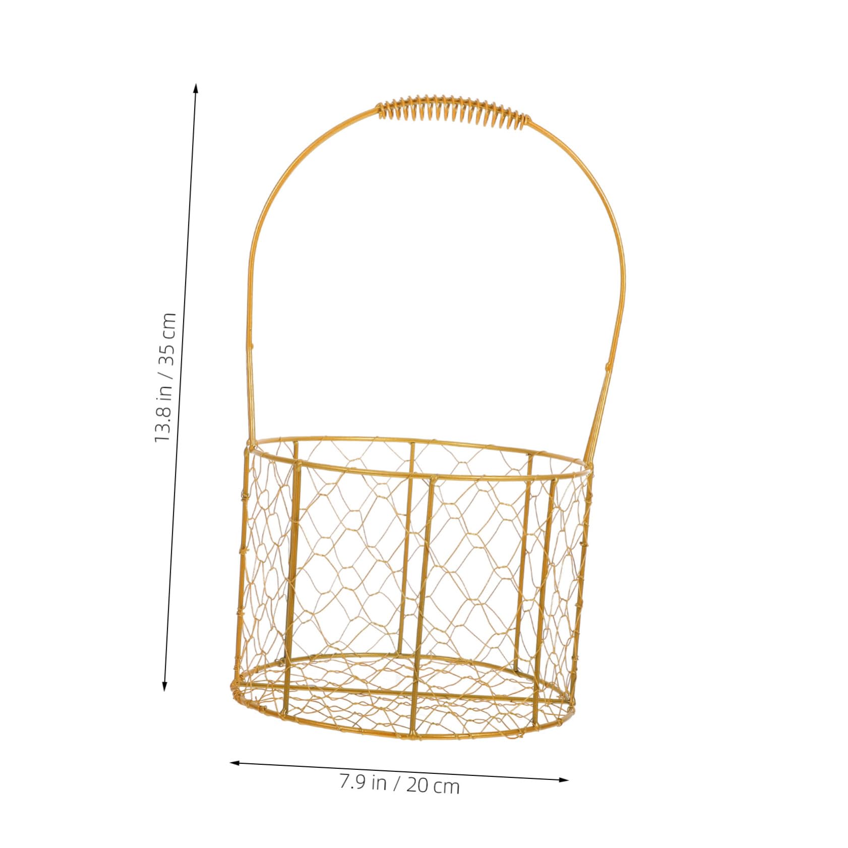 OFFSCH Large Metal Wire Storage Basket for Coffee Candies Tea Leaves Versatile Organizer with Convenient Handle Golden Design for Kitchen Office Use