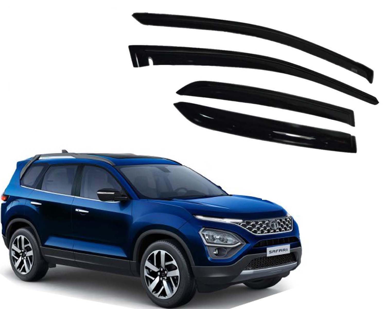 Tata Safari Year 2021 Onwards Model Rain Wind Deflector Door Visor 6 Pc. Set