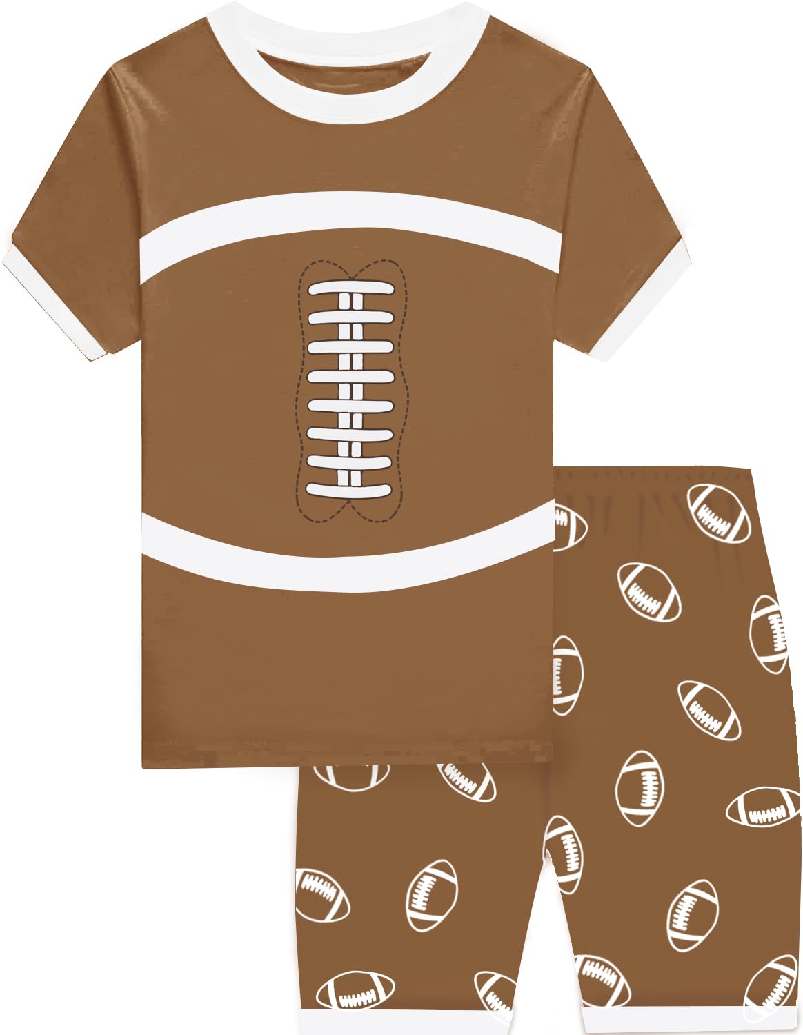 CM-Kid Schlafanzug Jungen Kurz Kinder Kurzarm Pyjamas Set Sommer Baseball Fußball Sportwagen Nachtwäsche 2-12 Jahre Gr.92-140