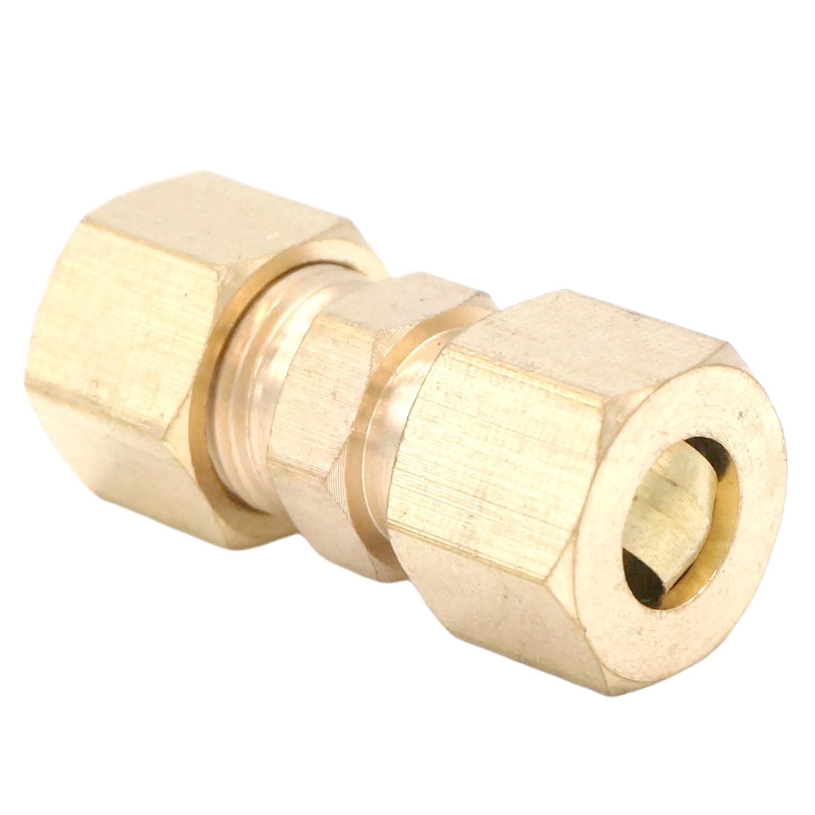 Compression Fitting Fit 3/8" - 1/2" Tube O.D Straight Equal Hex Reducer Brass Pipe Connector