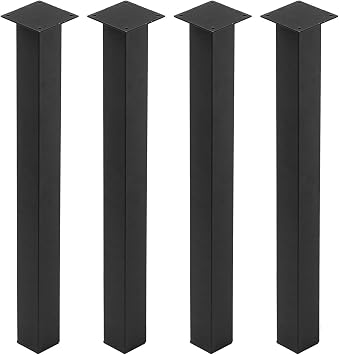 MBQQ Furniture Legs H28 Rustic Decory Table Legs,Heavy Duty Metal Desk Legs,Dining Table Legs,Set of 4 Black,DIY Iron Legs