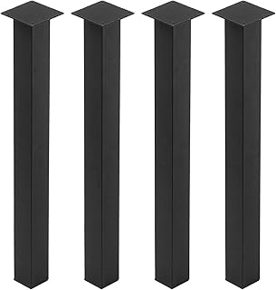 MBQQ Furniture Legs H28 Rustic Decory Table Legs,Heavy Duty Metal Desk Legs,Dining Table Legs,Set of 4 Black,DIY Iron Legs