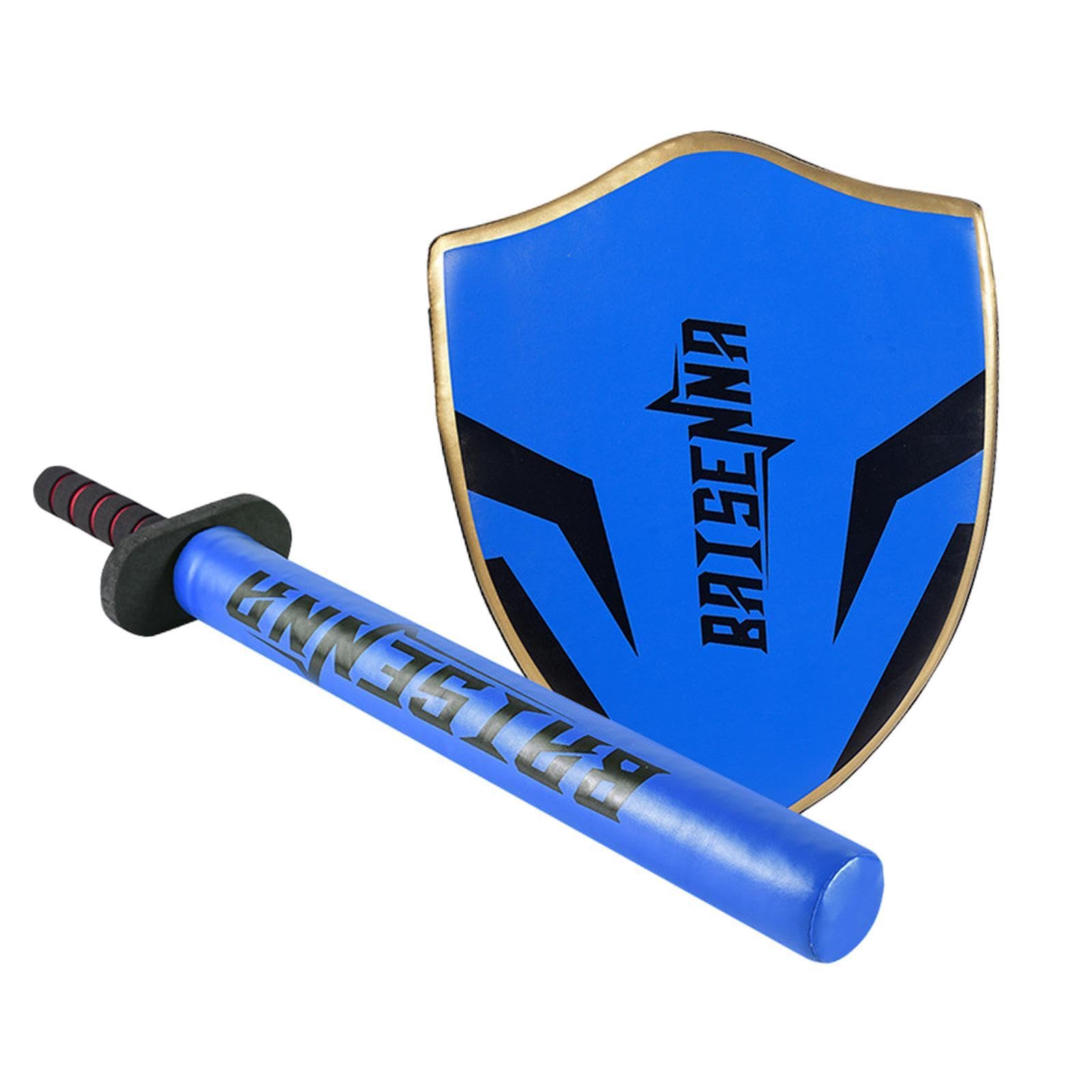 LOVIVER Taekwondo Kick Target Kick Punch Pad Kids Striking Target PU Leather Padded Foam Taekwondo Training Gear for Martial Arts Mma, Blue Sword Shield