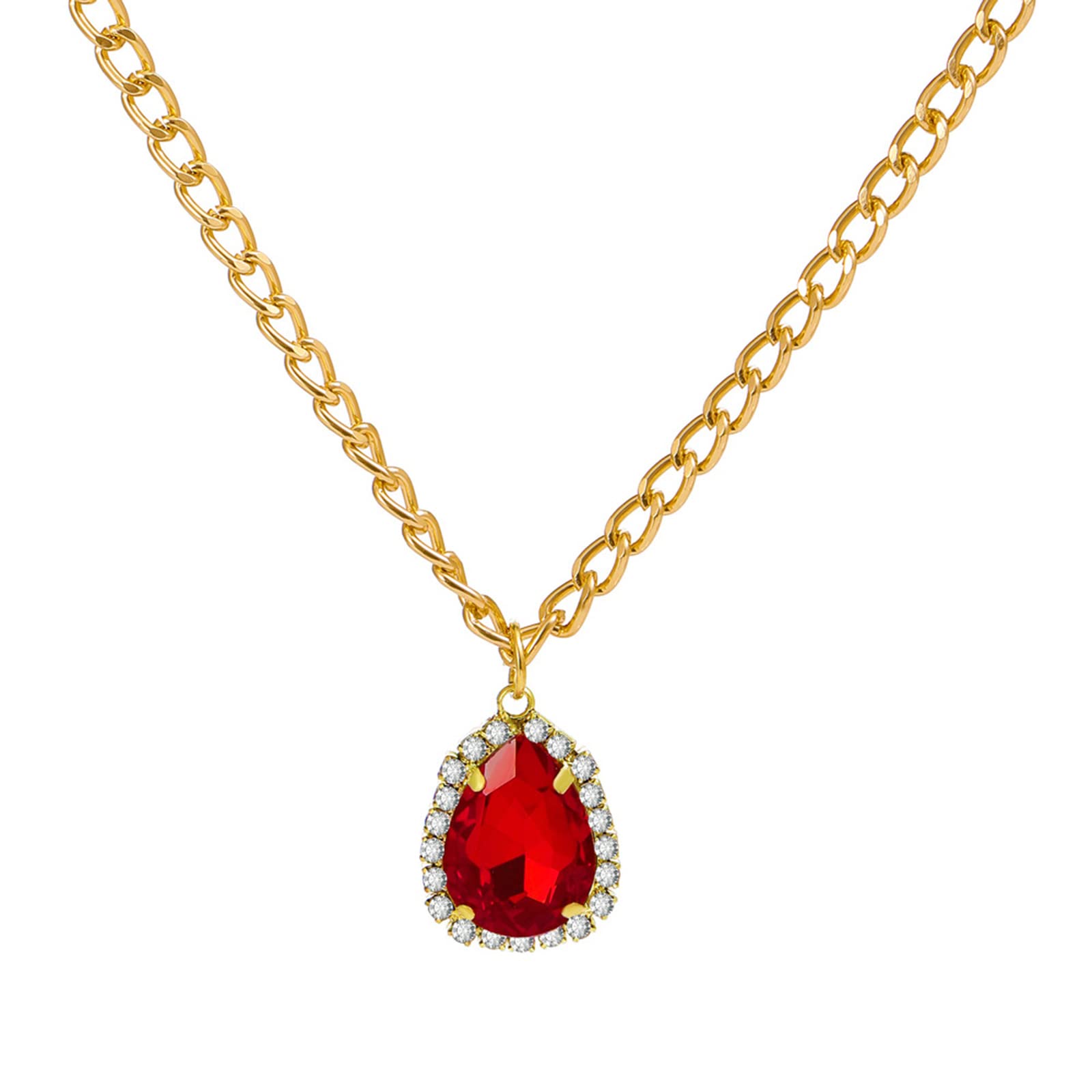 Girocollo oro bianco rubino goccia 0,99ct diamanti 0,27ct Mirco Visconti
