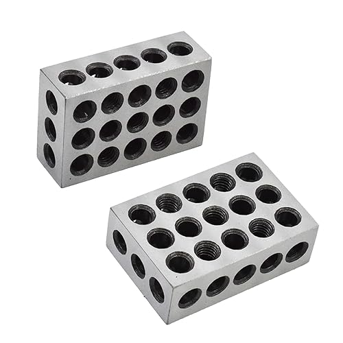 Miniatura 3 de 1 par de bloques de 2 x 3 pulgadas, 23 agujeros, acero endurecido HRC 57-62 123 bloques de configuración de maquinista de precisión