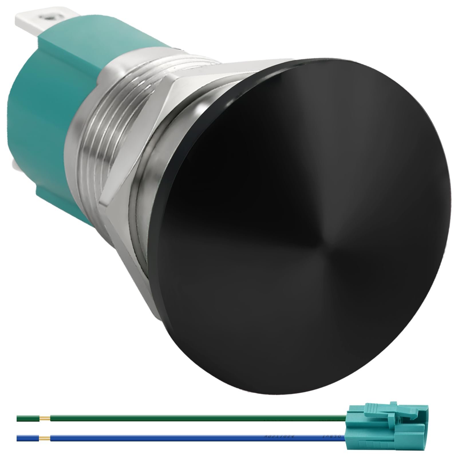 ZJWZJH 10Amp 16mm Push Button Switch Latching Mushroom Head Red Waterproof DC12V 24V 110V/120V 250VAC SPST Stainless Steel with Wire 5/8" Mounting