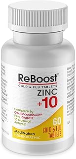 MediNatura ReBoost Zinc +10 - MAX Cold & Flu Symptom Relief - 60 Tabs - Lemon