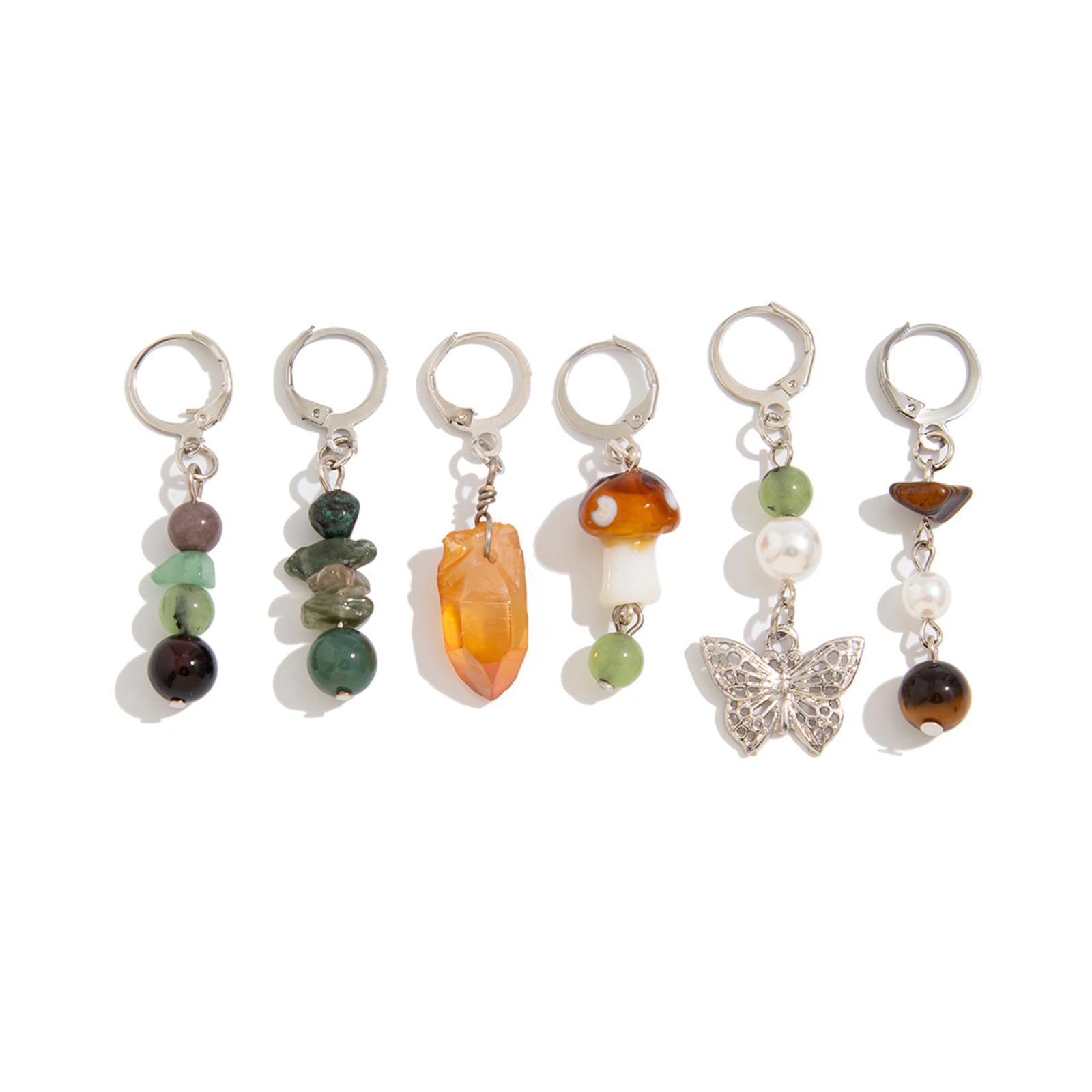 XuQiZZpp Artistic Dreadlock Butterfly Stone Hair Beads Clasp Cuffs For Braiding Styling And Costume Accessories