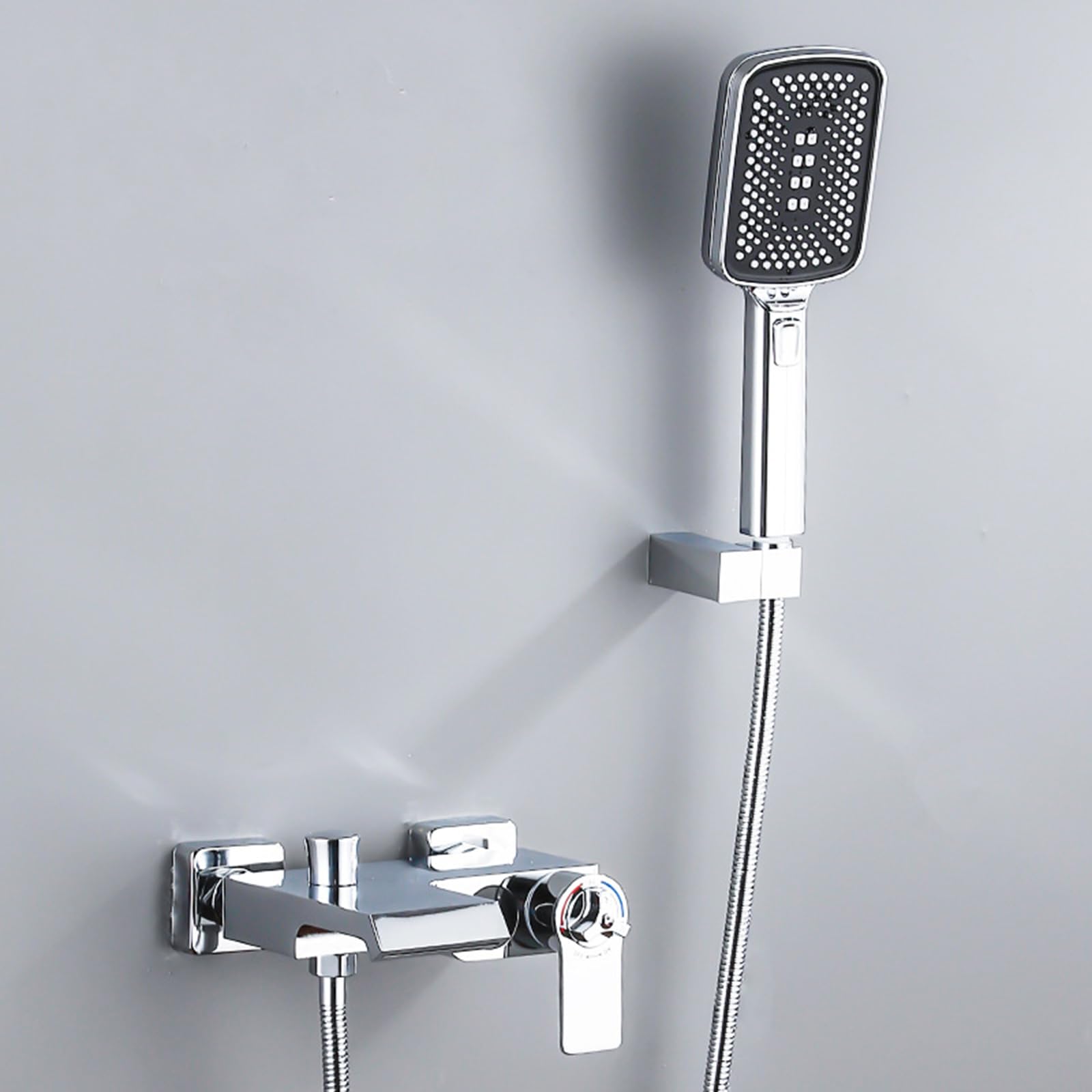SnamicE Bath Shower Mixer Tap d Bath Mixer Taps with Shower Waterfall 3 Mode Handshower Single Lever Mixer Tap,Chrome