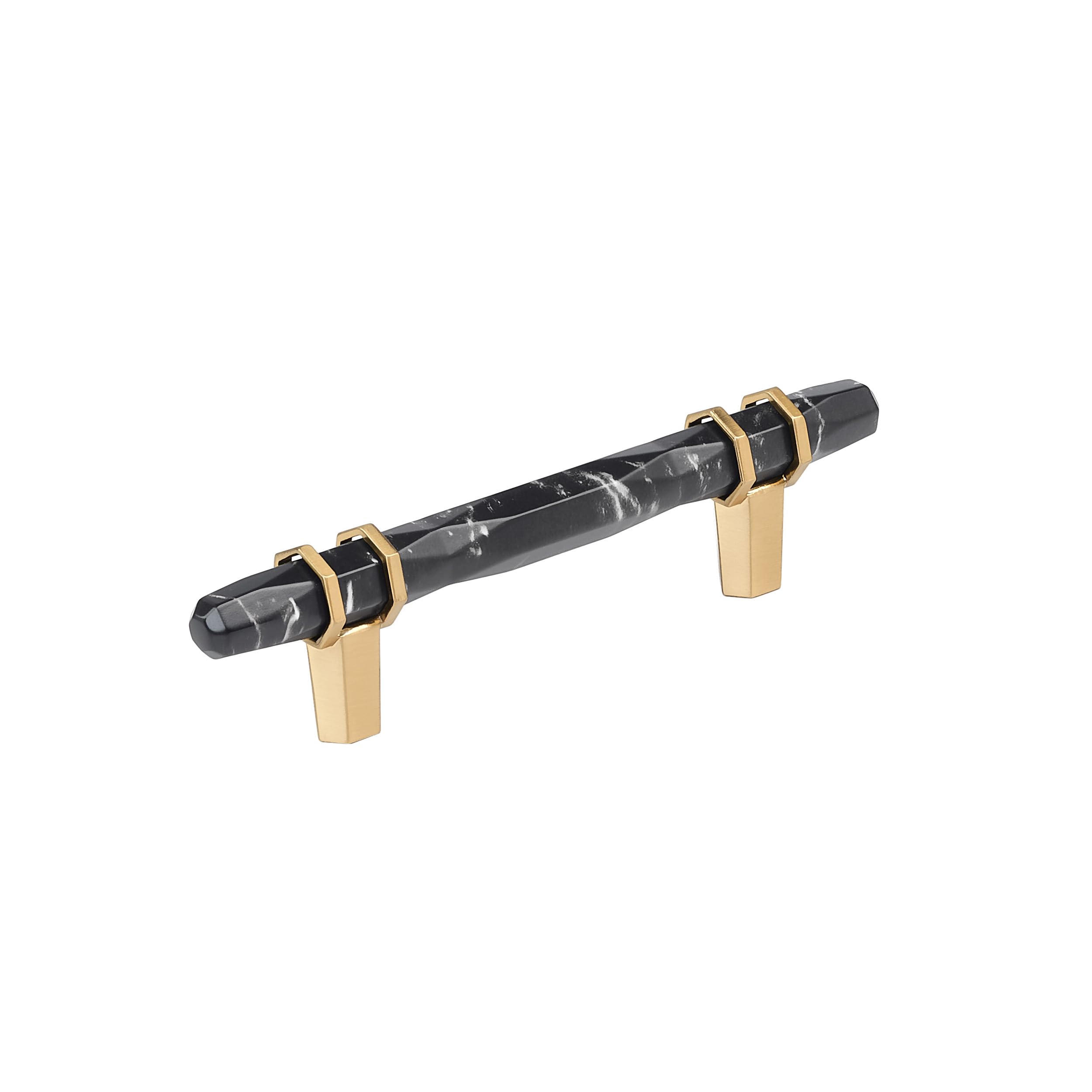 Amerock 3-3/4" Carrione Marble Black/Champagne Bronze Drawer Pull