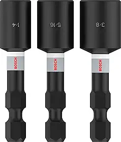 Bosch Jogo de 3 Soquetes PRO HEX Impact de 1/4", 5/16", 3/8"