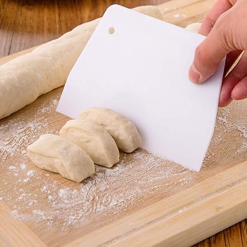 Miniatura 8 de 10 raspadores de masa trapezoidales, cortadores de plástico duro, cortador de masa de plástico apto para alimentos, raspador de banco con agujero