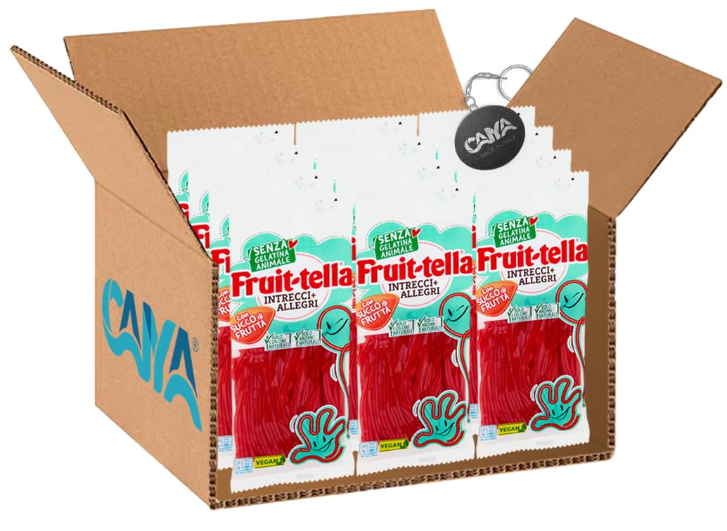 12X Fruittella Intrecci + Allegri Caramelle Morbide alla Fragola 125g - Caramelle Vegane Scorta Party [CAIYA® BOX da 12 Confezioni]