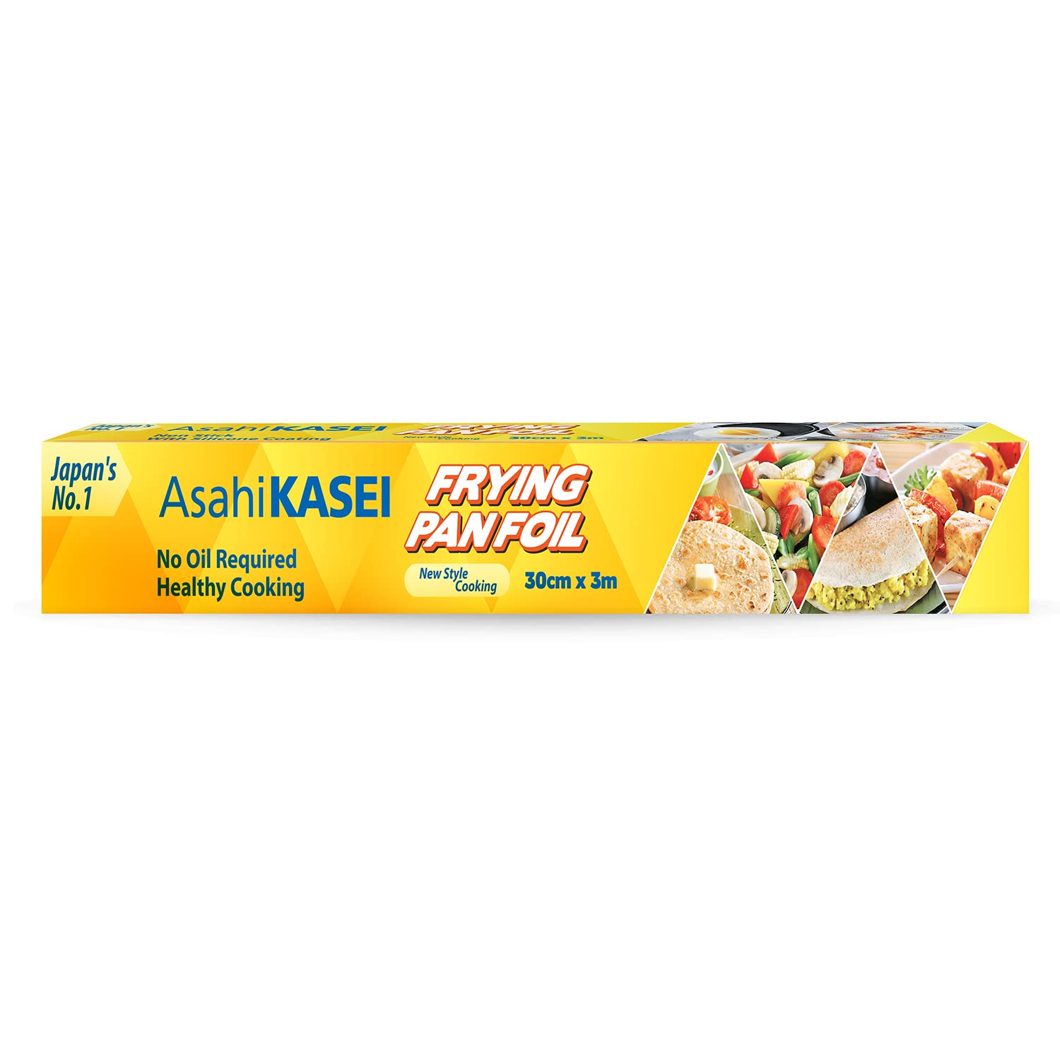 Asahi Kasei Frying Pan Foil 30cm x 3m | Oil-Free Cooking | Silicone Coated | Non-Stick | Healthy & Reusable | Imported from Japan