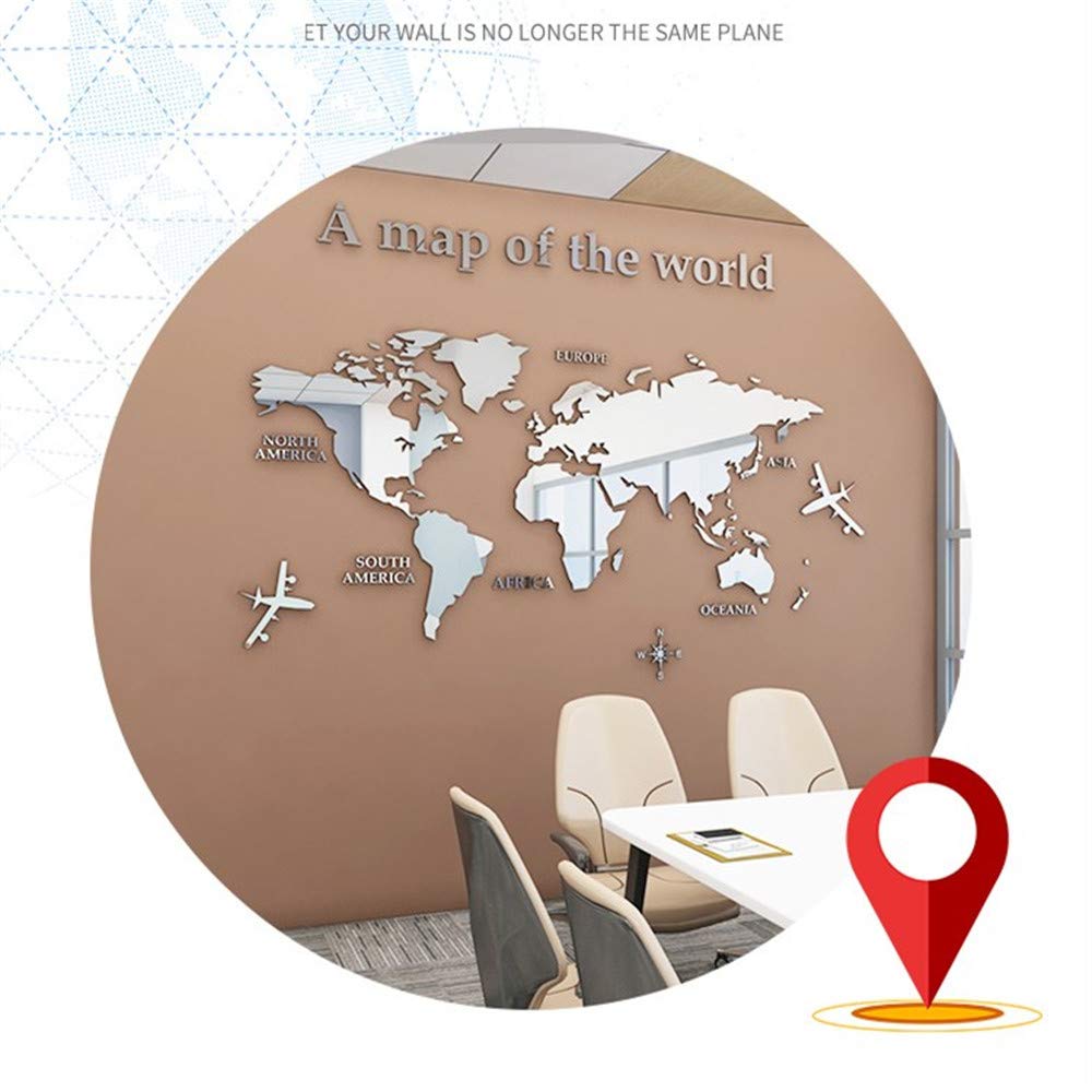 Carte Du Monde 3D Stickers Muraux Acrylique - Décoration Salon Bureau Maison - Plusieurs Tailles