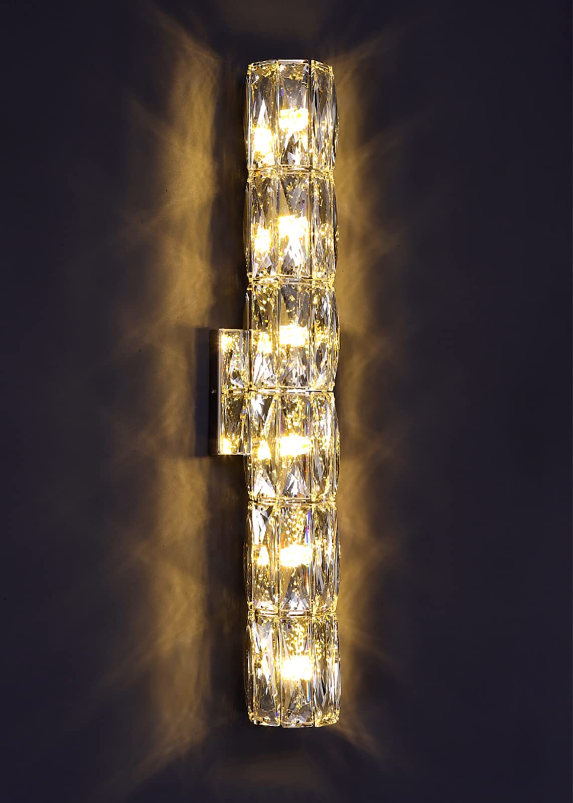 HYJAUSXB Dimmable LED Crystal Wall Lamp, Modern Transparent Lighting for Corridor and Bedroom