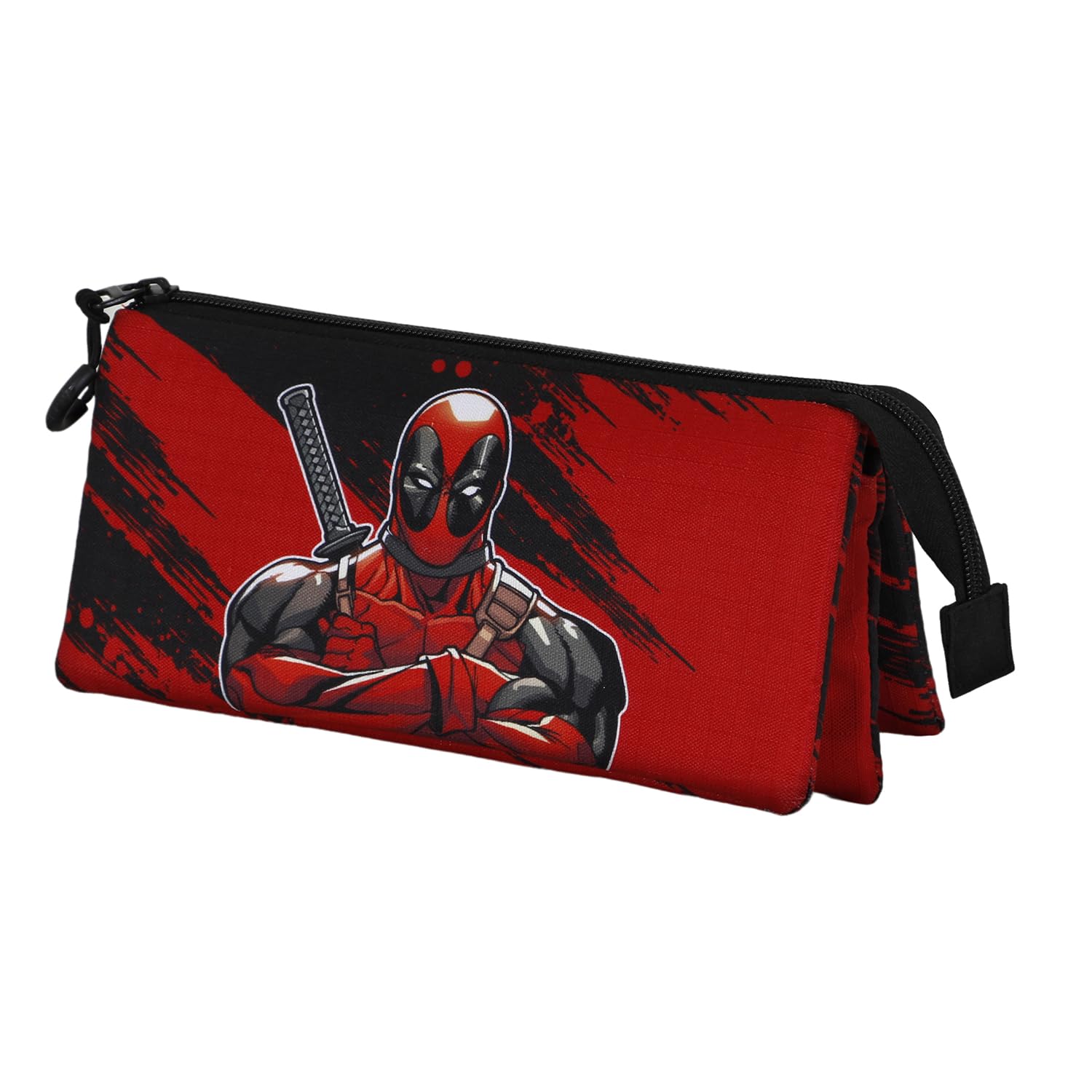 MarvelDeadpool Bad-Triple Pencil Case, Red, 23 x 11 cm