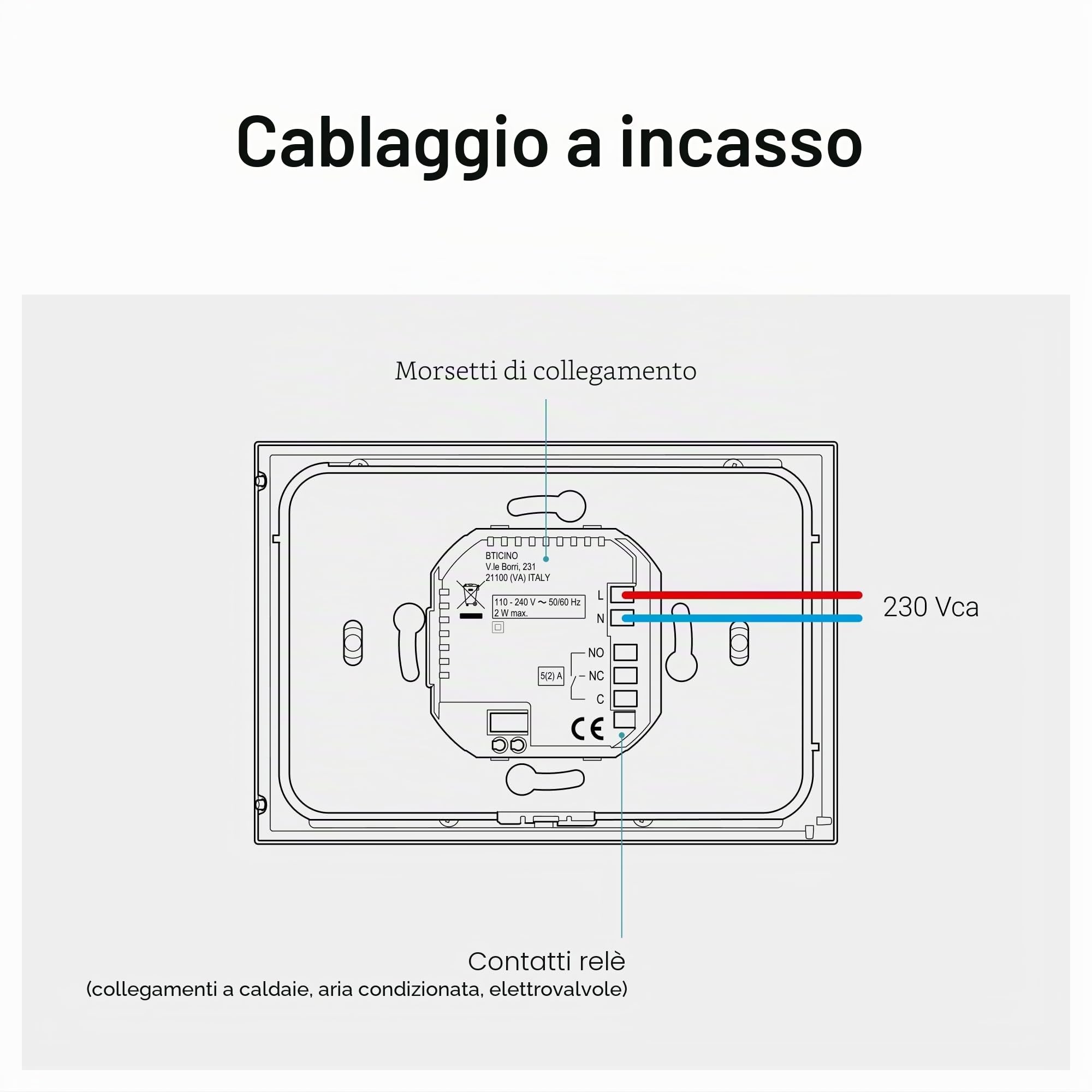Bticino Xw8002E, Termostato Collegato Wifi, New Smarther2 With Netatmo, Colore Bianco, Controllo Della Temperatura (Calore Freddo) Della Casa In Remoto, 12.6 x 1.26 x 8.7 cm 289 grammi