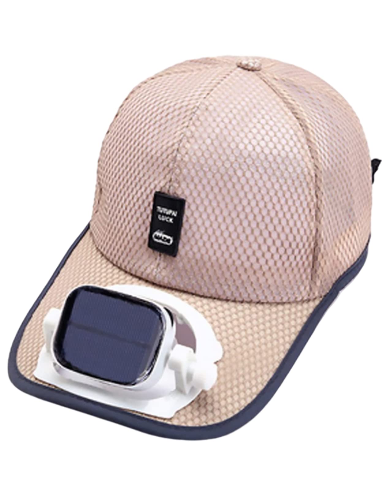 Mens Baseball Cap with Solar Fan, Summer UV Protection Wide Brim Sun Hat Mesh Beach Hats, Solar Powered/USB Charging