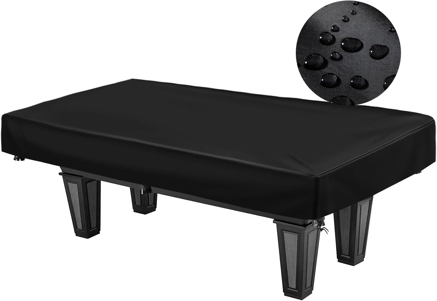 7 8 9 ft Billiard Table Covers Heavy Duty Waterproof 7/8/9 Foot Fitted Pool Table Cover Polyester Fabric for Snooker Billiard Table (Black, 8 Foot)