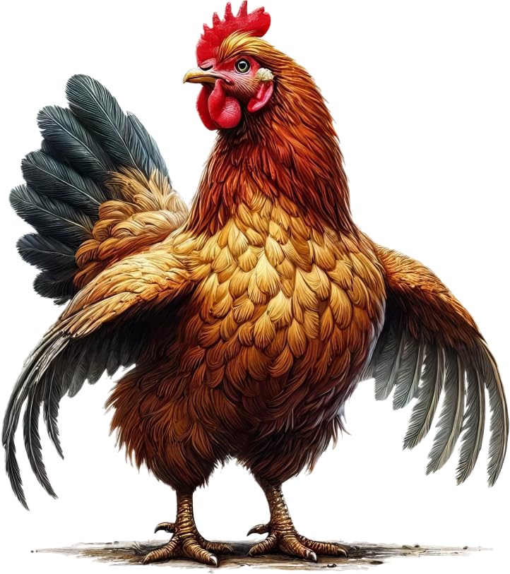 x4 Chicken Vinyl Stickers, Vibrant Blackout Waterproof Decals, Multi Purpose 1@ 20cm Tall Ideal for Toilets car