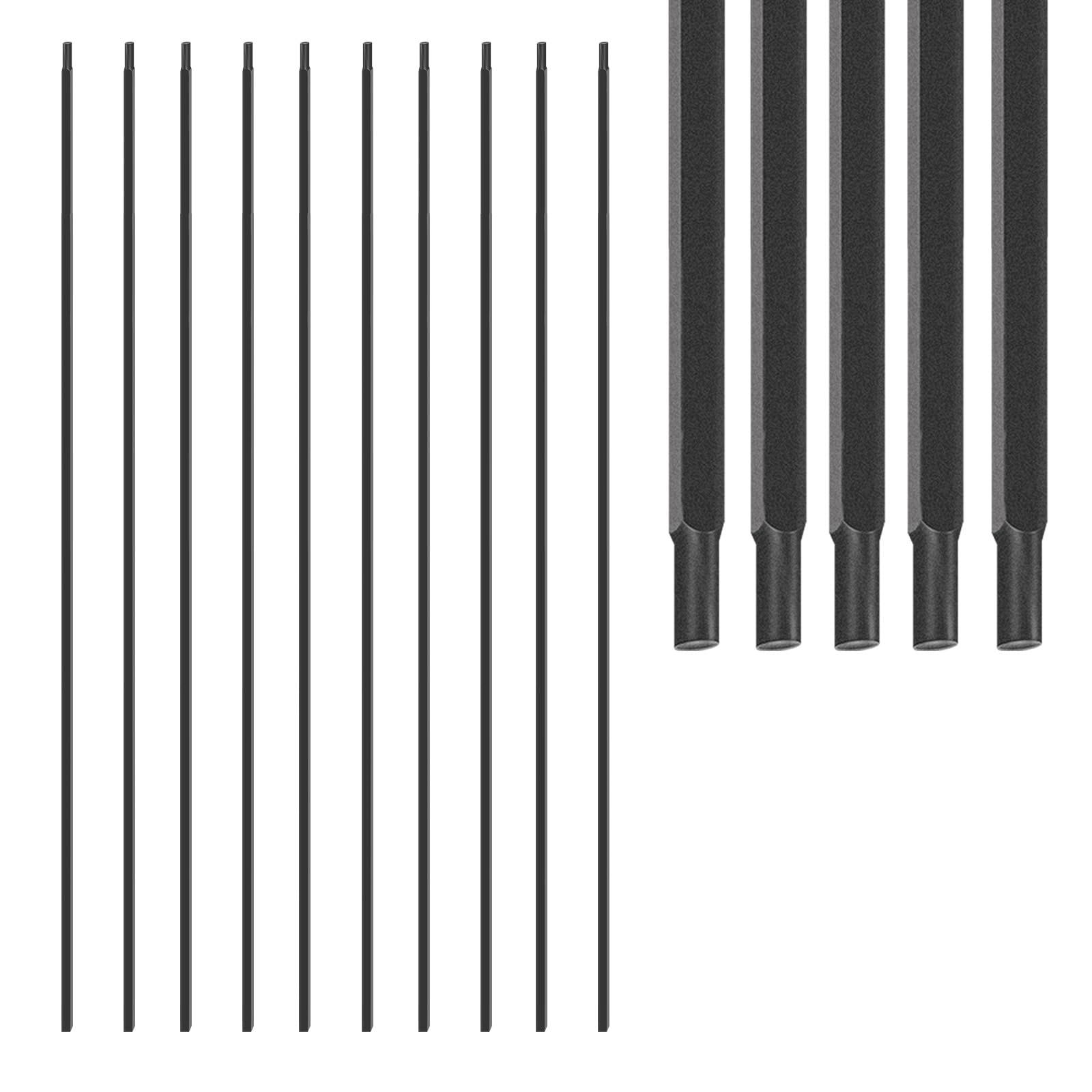 Patavin 1/2 Inch Wrought Iron Plain Bar Balusters - Hollow Iron Square Metal Stair Balusters - Metal Spindles for Indoor Staircase, Satin Black (50 Pack)