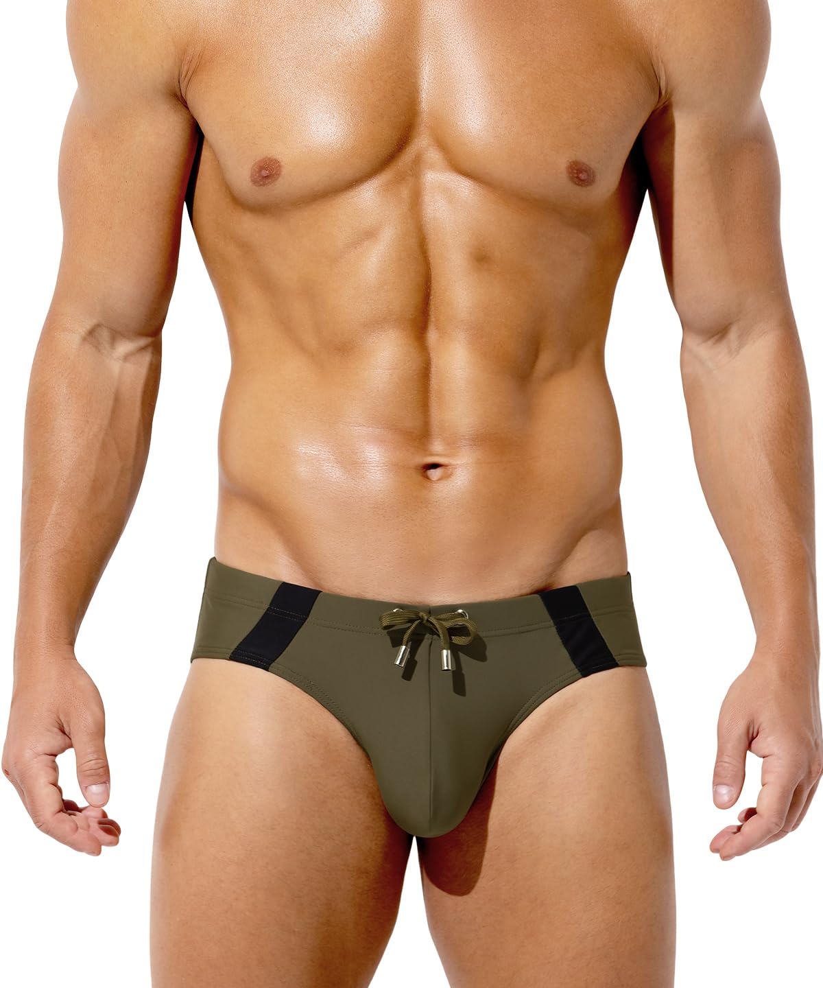 Arjen Kroos Bañador Slip Hombre con Cordón Ajustable, Traje de Baño Cortos Secado Rápido, Bañadores de Natación Bikini Swim Briefs para Piscina Playa