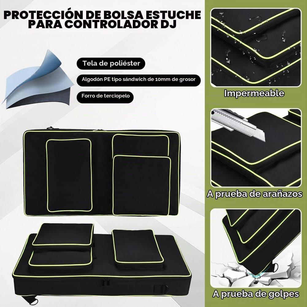 Funda de Transporte Portátil para Pioneer DJ DDJ-FLX10/DDJ-1000/DDJ-1000SRT | Bolsa de Almacenamiento de Viaje para AlphaTheta DDJ-GRV6, Estuches con Correa de Hombro Ajustable
