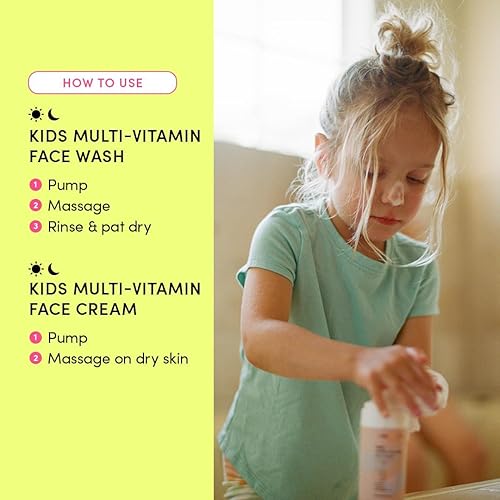Miniatura 3 de Evereden Kids Happy Face Duo (Cool Peach)  Set de lavado facial multivitamina para niños y crema facial para niños  Cuidado de la piel limpio y