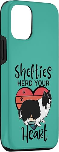 Miniatura 3 de Funda para iPhone 13 Pro Shelties Herd Your Heart Black White Bi Black Sheltie Mom