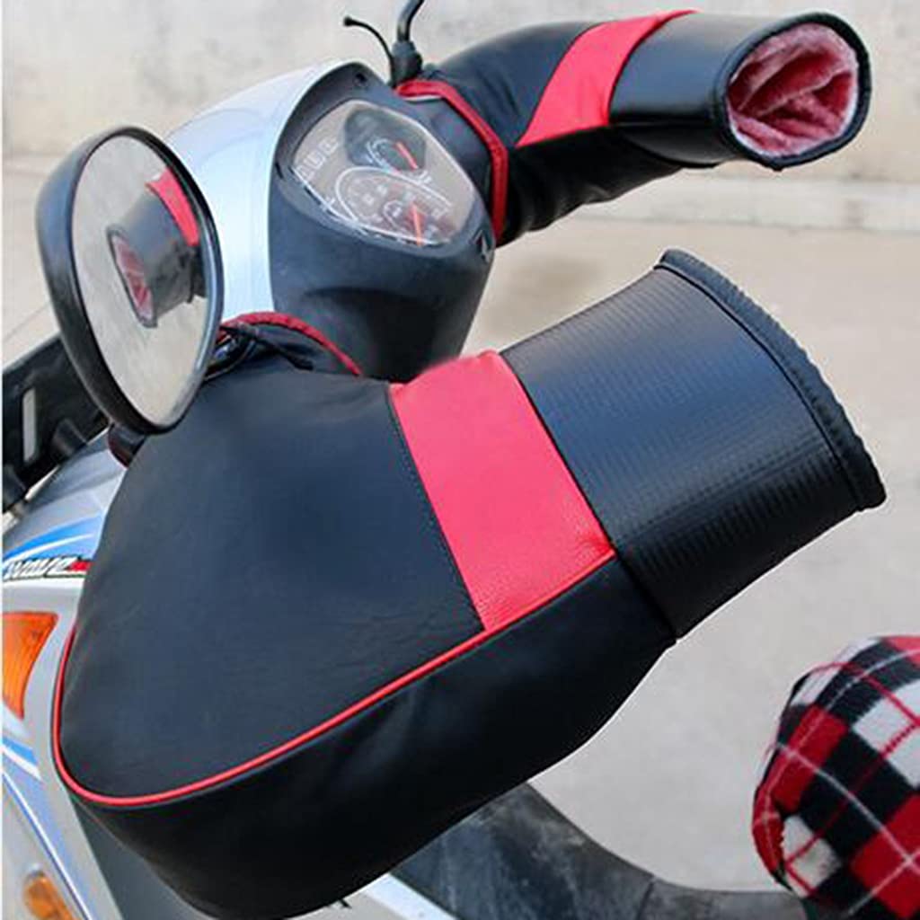Rękawice motocyklowe, rękawice motocyklowe 1 para zimowych termicznych rękawic motocyklowych na kierownicę uniwersalne wiatroszczelne wodoodporne ciepłe osłony dłoni na kierownicę motocykla
