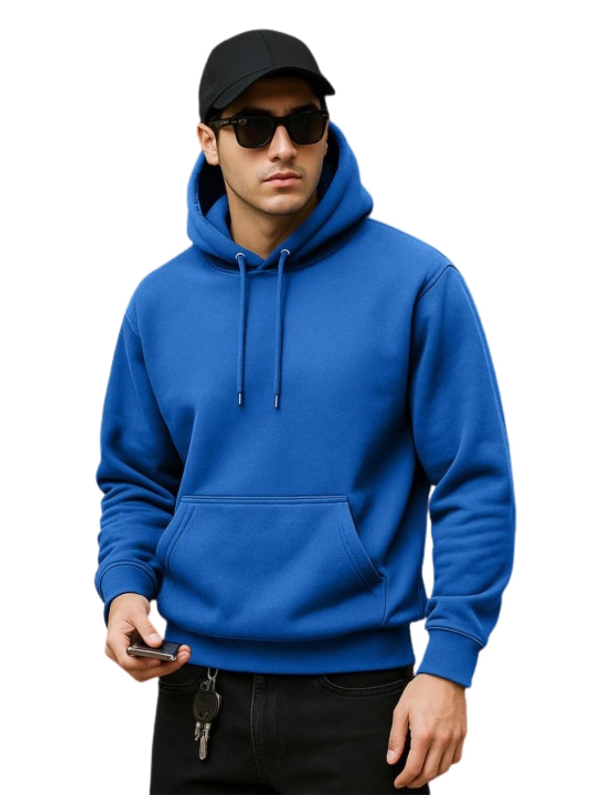280 GSM Cotton Fleece | Hooded Neck Full Sleeve | Regular Fit Sweatshirt | Solid Hoodie for Men | Sizes: S to 3XL