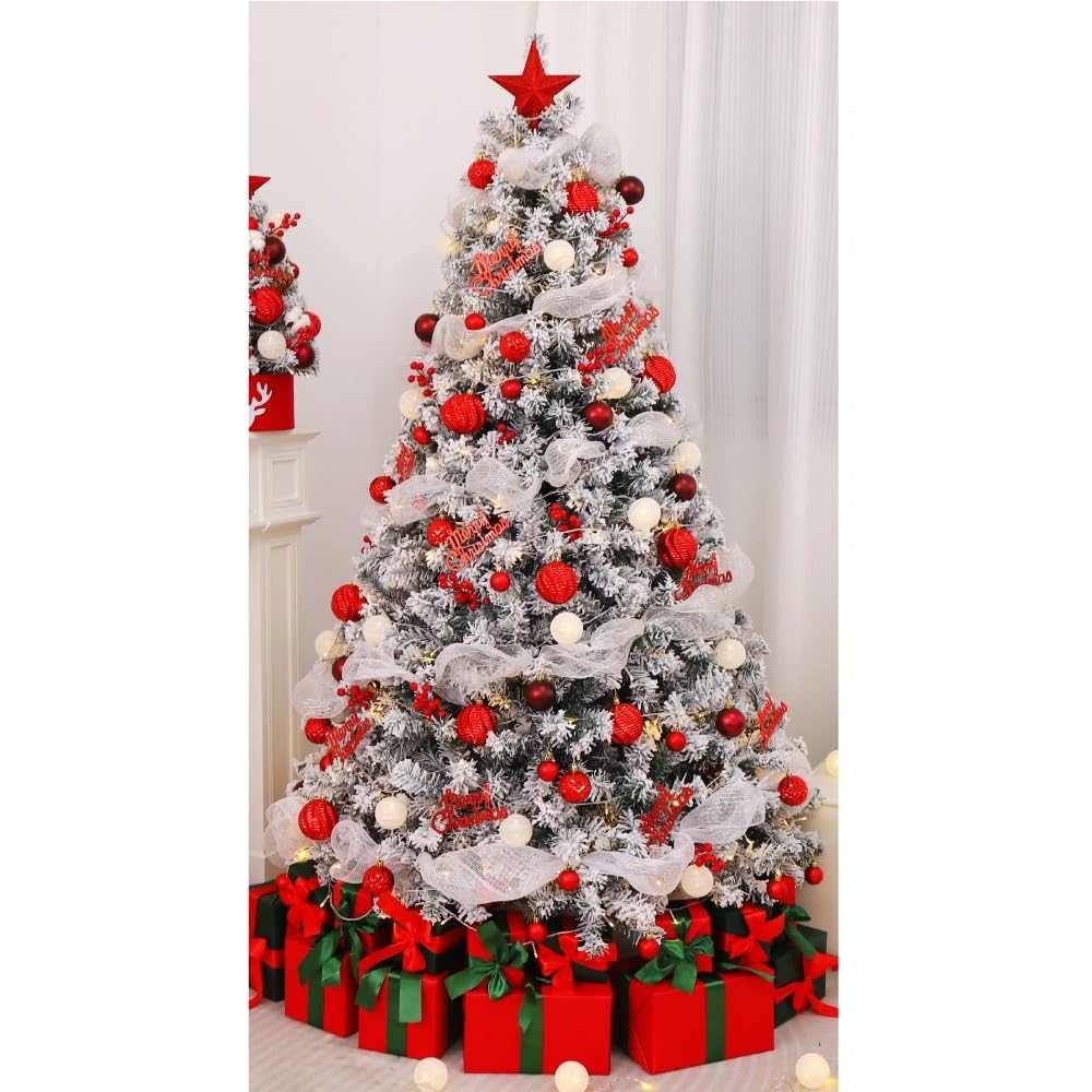 Sapin de Noël Artificiel Haut de Gamme floqué Neigeux de 1,2 m (3,9 pi) for la décoration de Noël à la Maison ou au Bureau