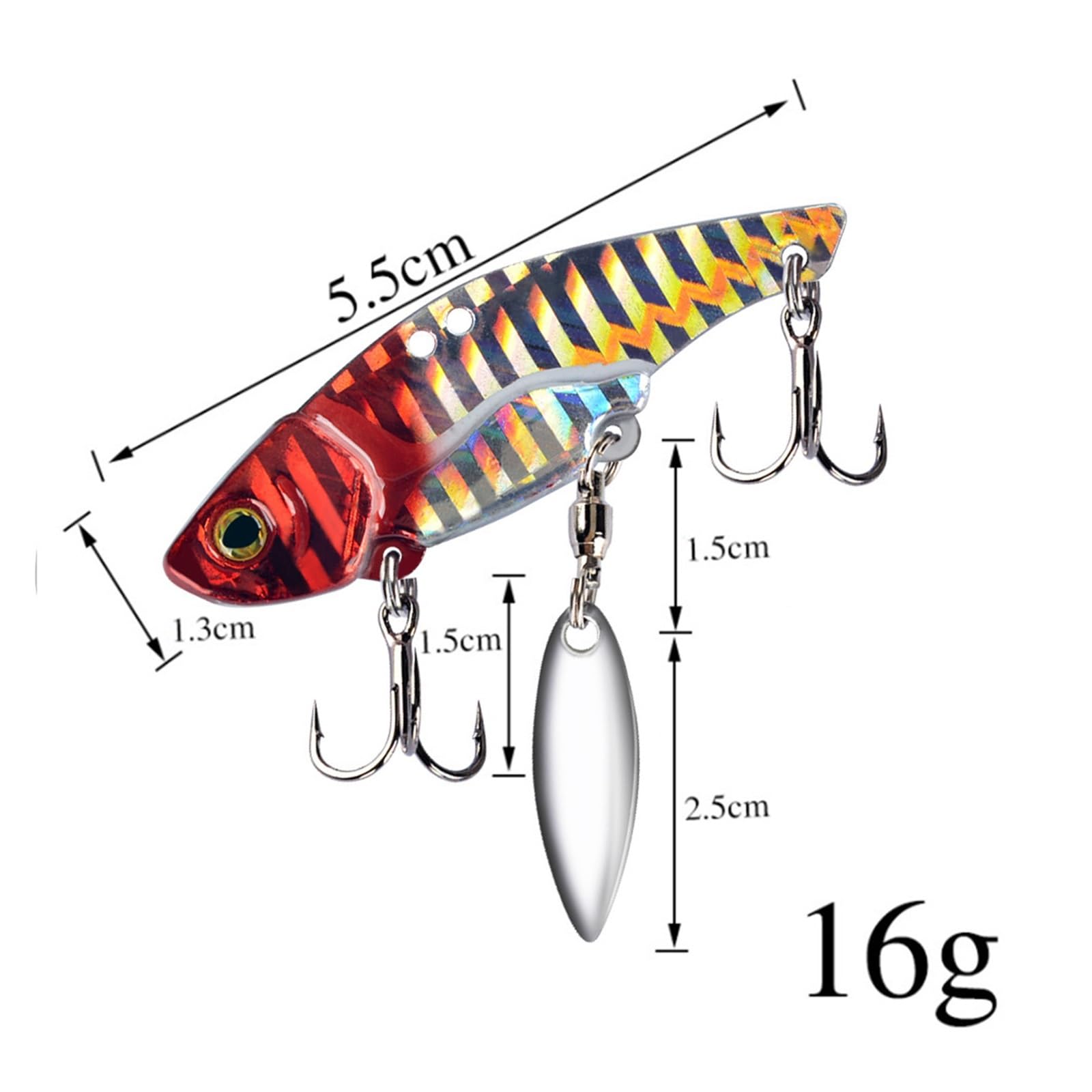 Vib metalowa przynęta wędkarska 12 g, 16 g, przynęta, bass, szczupak, pstrąg, spinnerbait, cekiny, wibracyjna