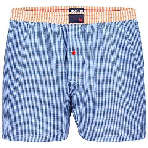 Unabux Boxershorts Herren/Web-Boxer Bruce, blau/weiß S