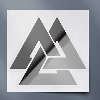 Transparent Decal Stickers of Valknut Odinnn Norse God Viking Symbol (Metallic Silver) Premium Waterproof Vinyl Decal Stickers for Laptop Phone Accessory Helmet Car Window Mug Tuber C ANDauto024940SI