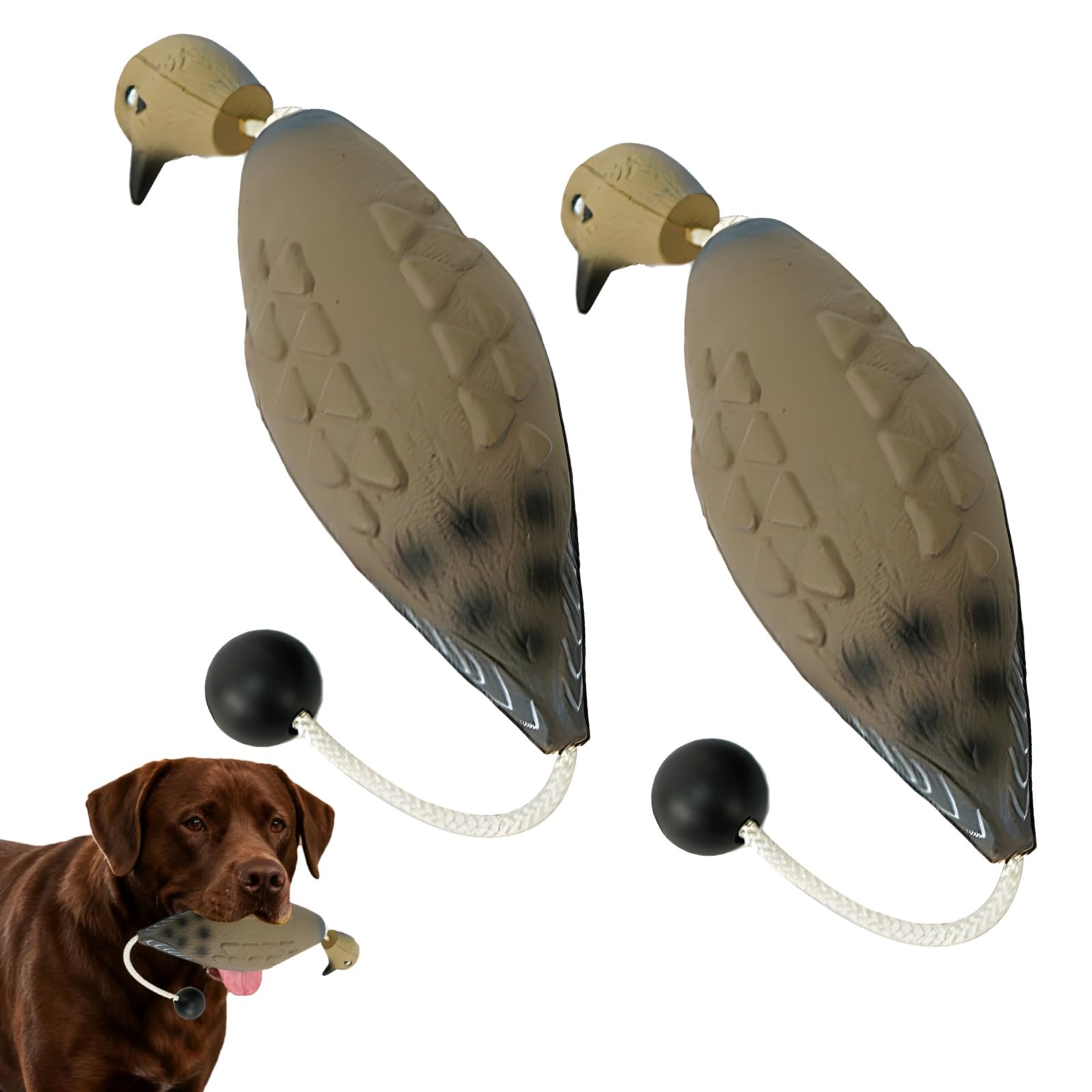 Générique 2 pièces leurres de Colombe, Jouet de Rapport pour Chien, leurre EVA résistant aux mordillages, Doux pour Les Dents, Flotte sur l'eau et au Sol, conseillé par des éducateurs canins