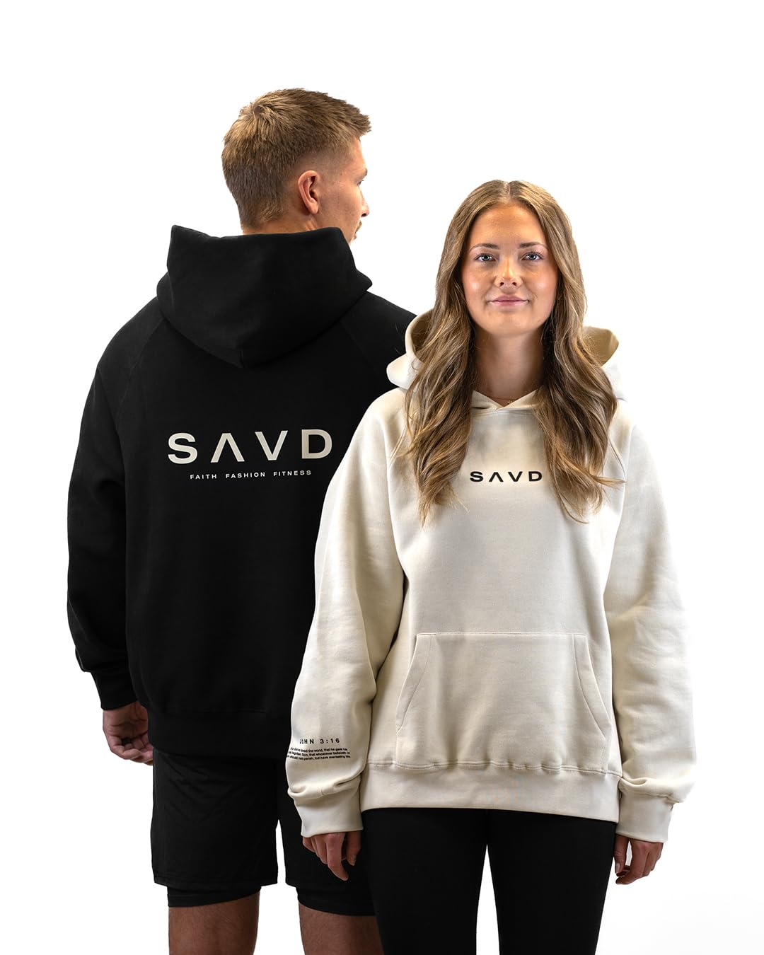 SAVD Christian Oversized Hoodie - Faith-Based Sweatshirt for Men & Women, John 3:16 Bible Verse, Premium Cotton Blend