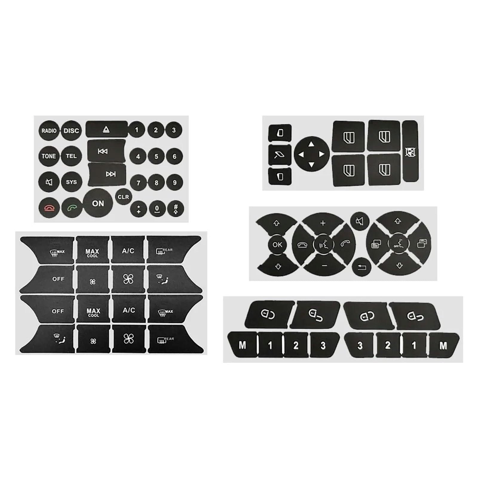Button Repair Stickers Compatible with Benz for CLS Class for W218 Interior Button Stickers Car Repair Panel Decals Replacement Set(Size1)