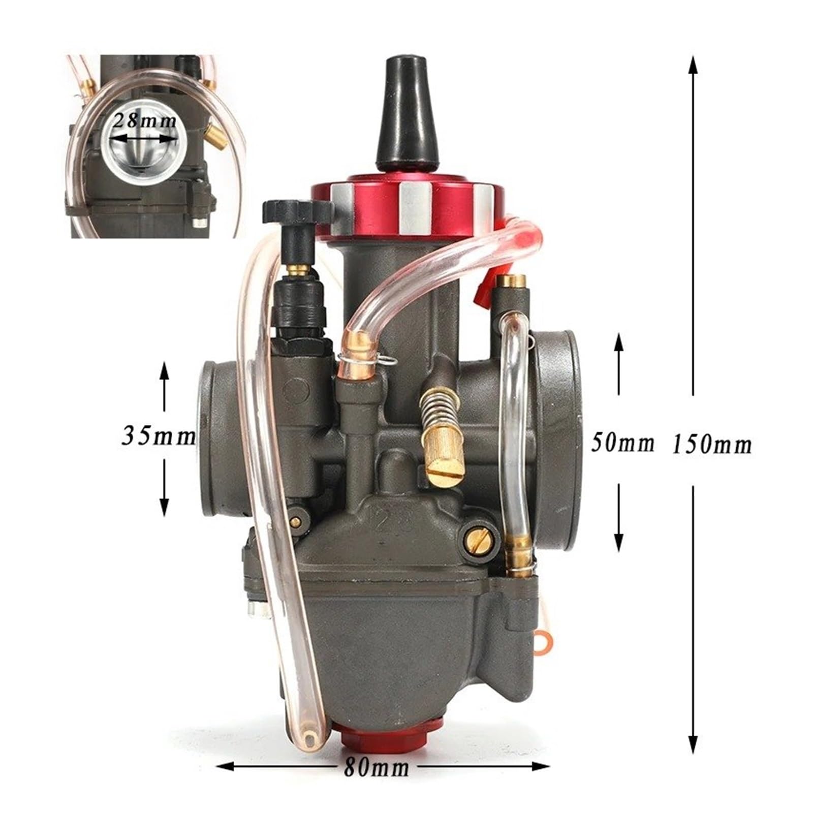 Motosierra Carburador Carburador Cortina Plana Motocicleta Para PWK 28 30 32 34mm 250cc Motor 4 Tiempos Piezas Universales Enduro Dirt Pit Bike Motocross(28mm)