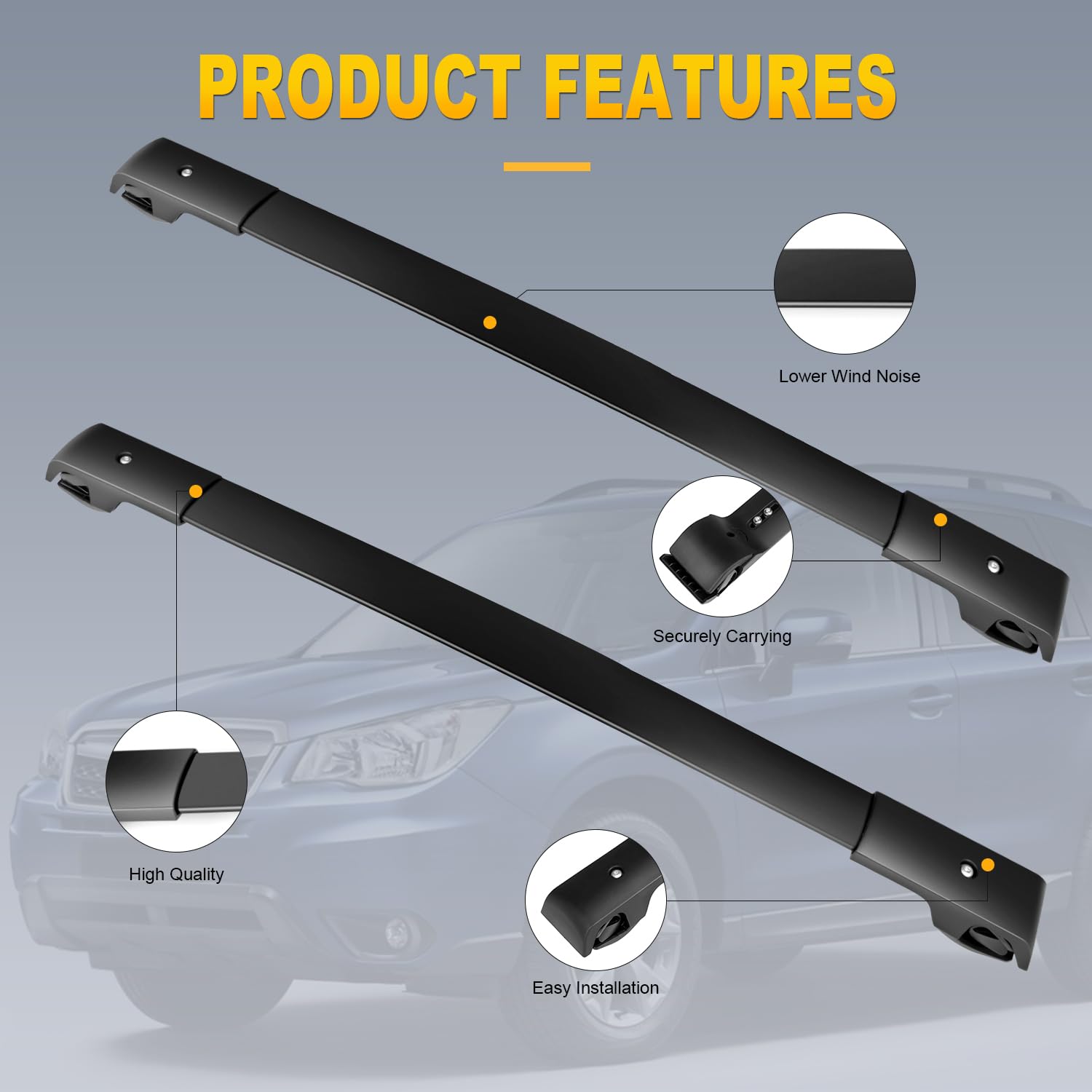 Barres De Toit Transversales Pour Subaru Forester 2003-2007 - TURTLE - Neuf