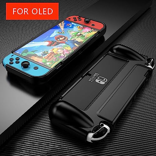 Case Capa de Proteção Nintendo Switch Oled Ergonômico Tpu Grip Joycon - Preto