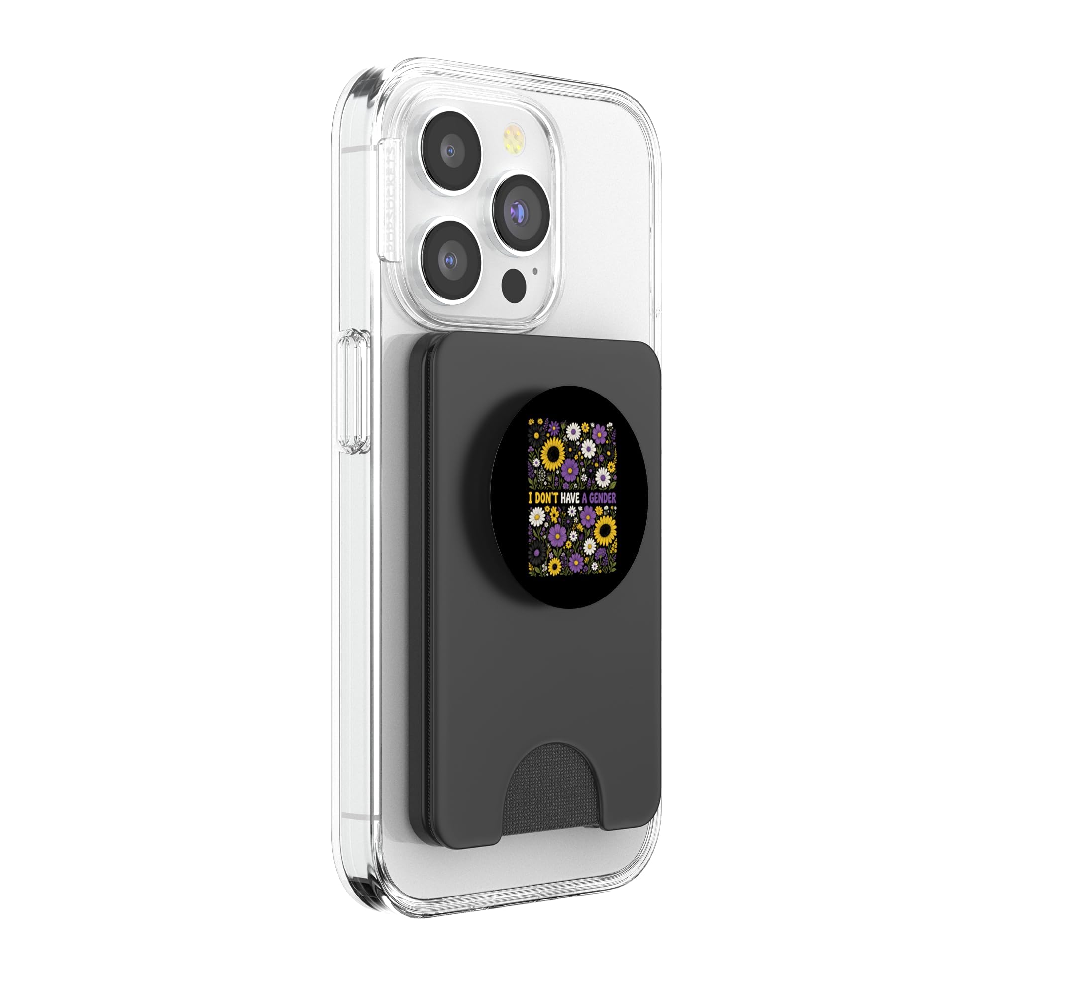 No Tengo un género no Binario Pride Floral PopSockets PopWallet para MagSafe