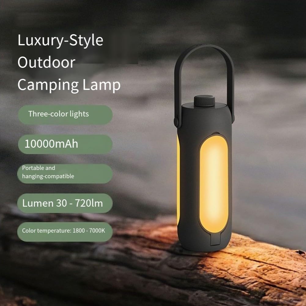 Luce da campeggio, multifunzionale per esterni, 10000 mA, LED espandibile, ricaricabile per campeggio e attività all'aperto (grigio 10000mA)