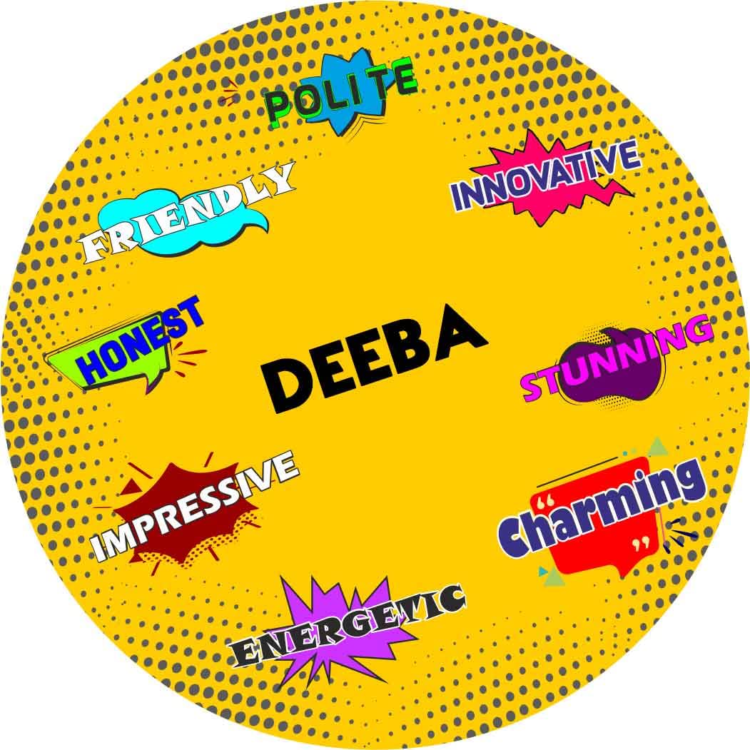 ASHVAH Deeba Name Customizable Stylish Fridge Sticker Magnet - Personality Trait Quotes - Gift for Friend, Son, Daughter, Kids, Husband, Wife