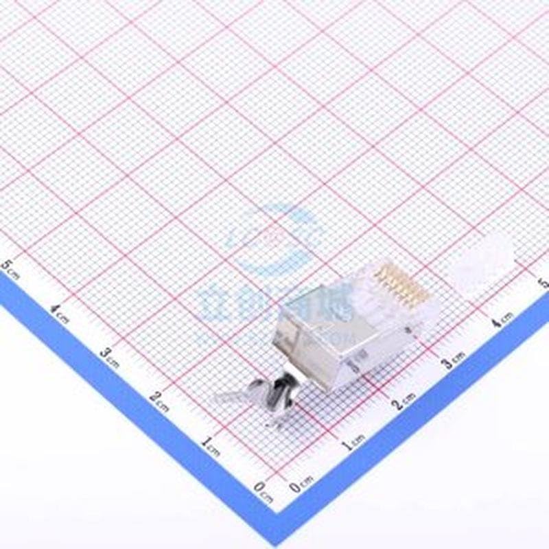 (1 Pcs) Shielded Two Piece with Back Clip Crystal Head Trident Shell 10 Shielded Two Piece with Back Clip Crystal Head Trident Shell 10 Ethernet Connectors (RJ45 RJ11) - Crystal Head APTN10WB